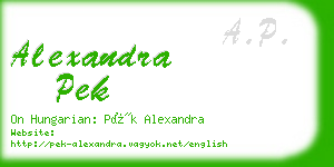 alexandra pek business card